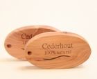 Oval CEDAR wood 2 pcs 90*50*15 mm