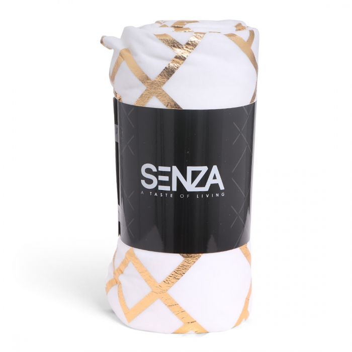 SENZA Pattern Blanket White/Gold - 1