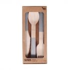 SENZA Wooden Cutlery Silver Set of 12 pcs - 2