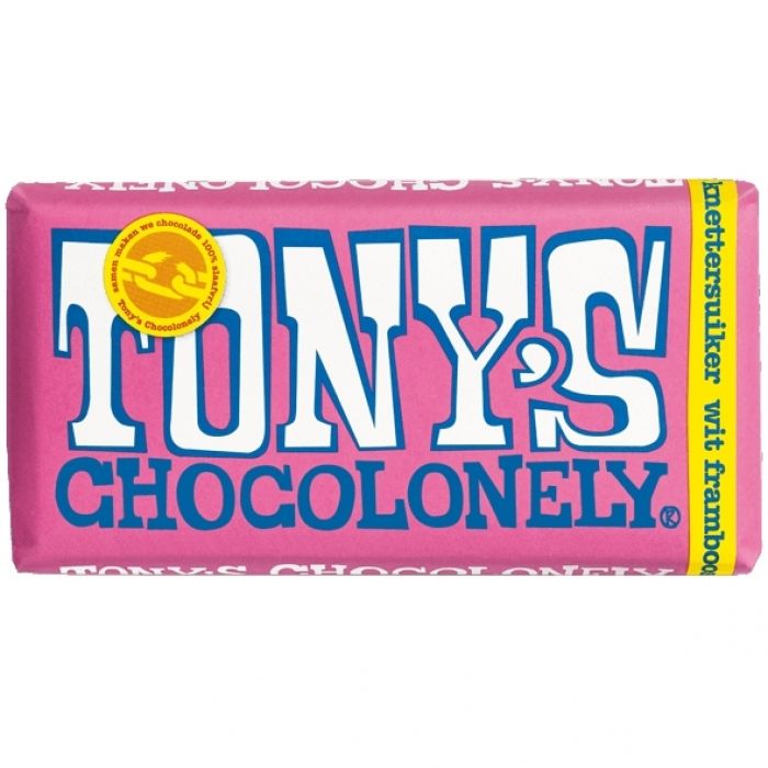 Tony's Chocolonely Wit-Framboos-knetter, 180 gram - 1