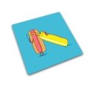 Werkbladbeschermer/pannenonderzetter Hotdog Vierkant Transparant Print