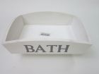 Wooden box white 17*22*6  with GRAY text BATH long side