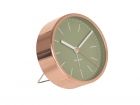 Alarm clock Minimal jungle green w. copper case