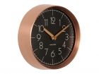 Wall clock Convex black, copper case