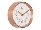 Wall clock Convex white, copper case