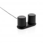 Dubbele 3W speaker met inductielader, zwart - 1