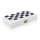 Luxe 3-in-1 bordspel in houten doos, wit - 1