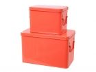Storage boxes set metal neon orange