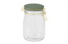Storage jar Candy glass large, jungle green lid