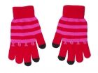 iTouch gloves XOXO red w. pink stripes