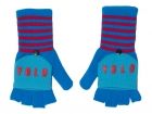 Flap gloves YOLO blue w. red & aqua blue