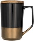 Tahoe 470 ml keramische thee of koffiemok met houten deksel - 2