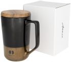 Tahoe 470 ml keramische thee of koffiemok met houten deksel - 3