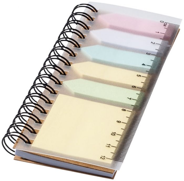 Spinner notitieboek met gekleurde sticky notes - 1