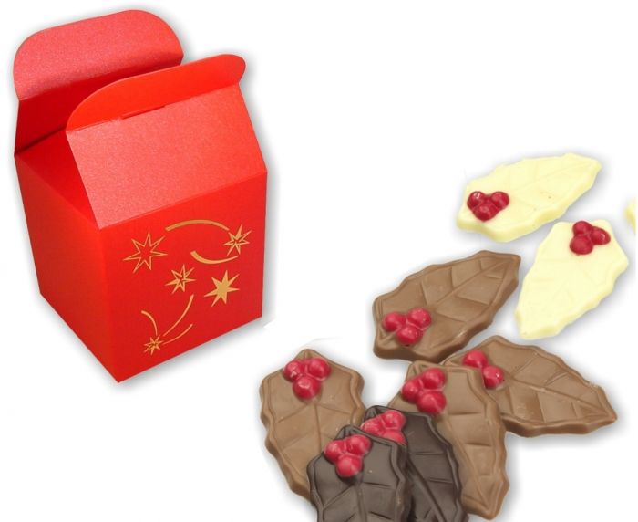 Rood Kersttasje 150 gr. Kerstchocolaatjes - 1