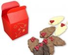 Rood Kersttasje 150 gr. Kerstchocolaatjes