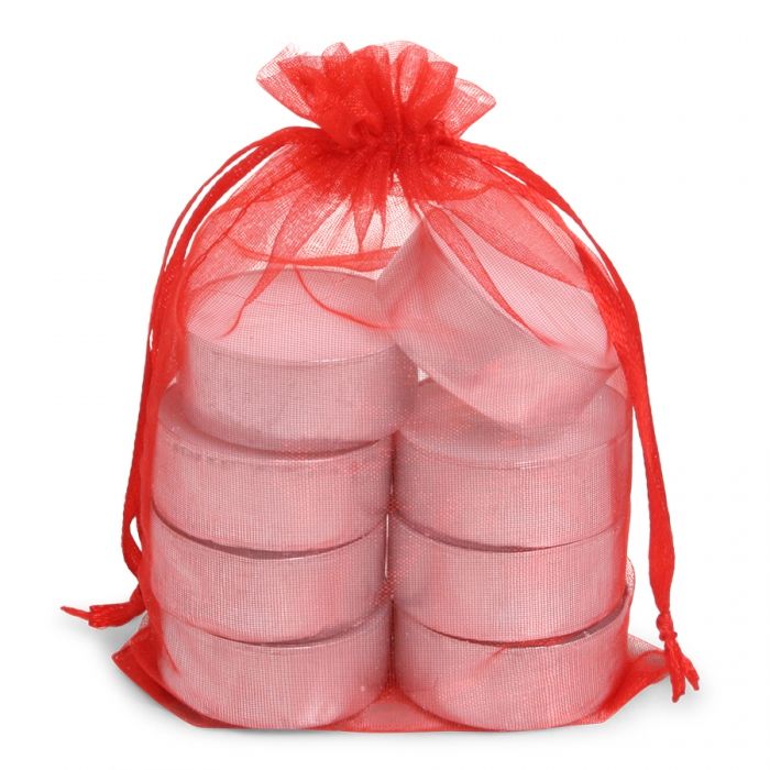 SENZA Organza Tealight Bag /8 Red - 1