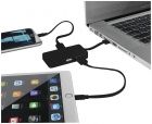 Grid 4 poorts USB hub met dubbele laadkabel - 1