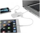 Grid 4 poorts USB hub met dubbele laadkabel