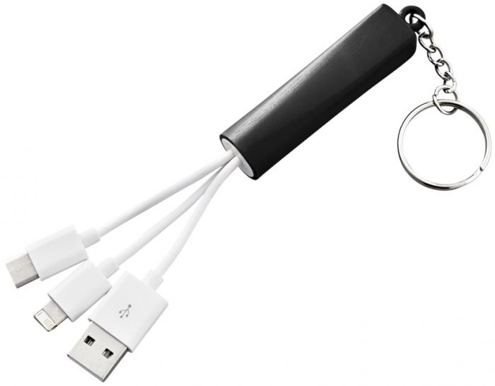 Route 3-in-1 oplaadkabel met sleutelhanger - 1