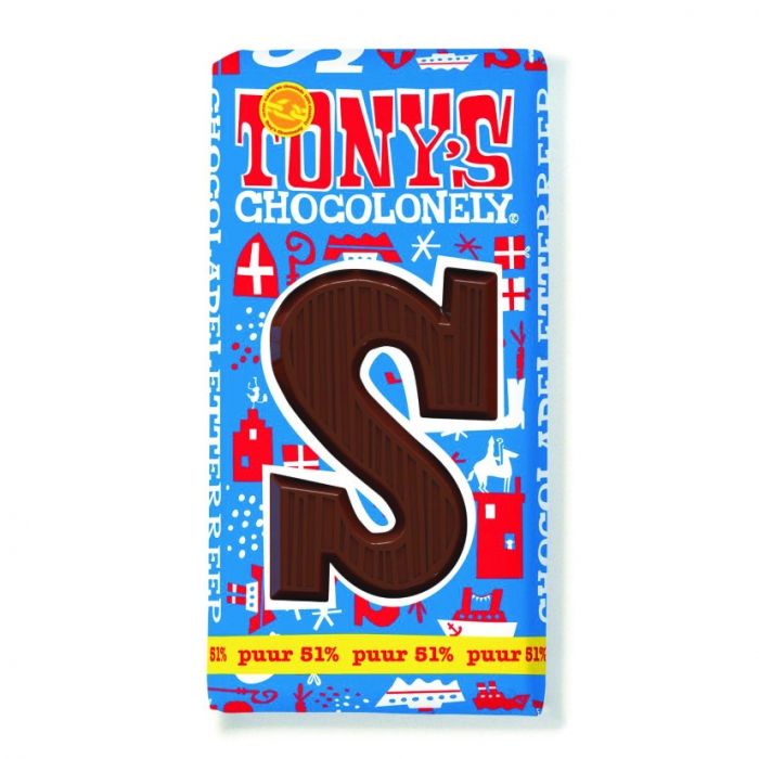 Tony's Chocolonely Puur chocoladeletter, 180 gram - 1