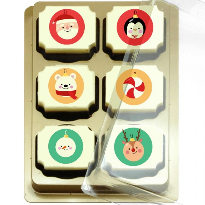 6 Kerstbonbons in een blisterdoosje - 1