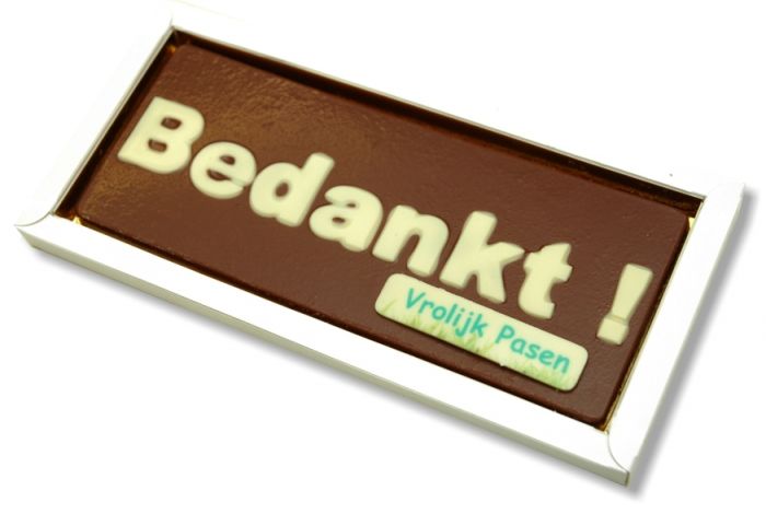 Chocolade Bedankt! tablet met Vrolijk Pasen - 1