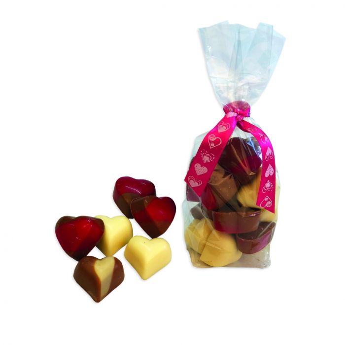 Zakje room hartjes bonbons - 1