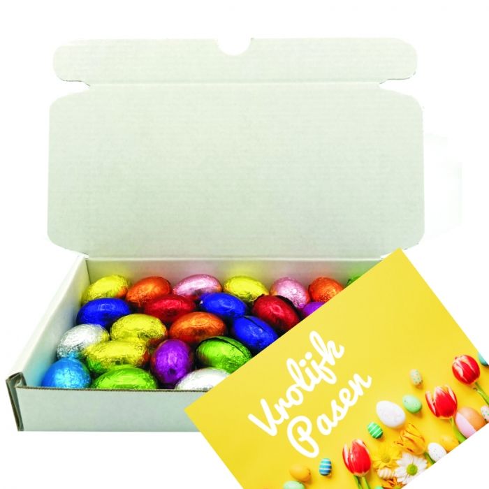 Verzenddoos met 250 gram LUXE EITJES met kaart - 1