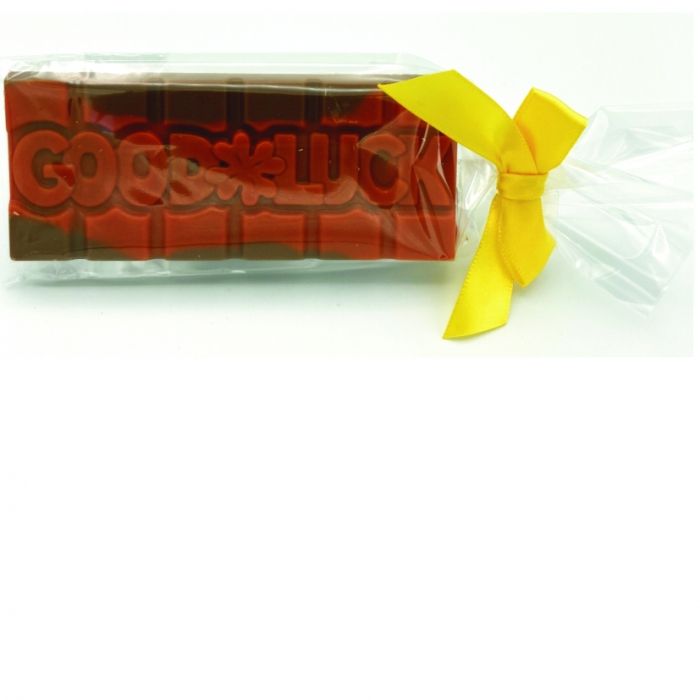 Geschenktablet melkchocolade in zakje met strik - 1