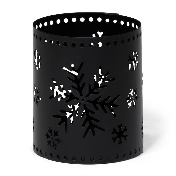 Tealight Holder Snowflake Black - 1