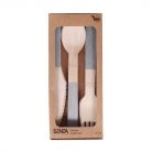 SENZA Wooden Cutlery Silver Set of 12 pcs - 2