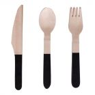 SENZA Wooden Cutlery Black Set of 12 pcs