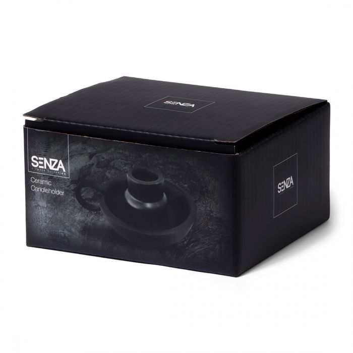 SENZA Dining Candle Holder Ceramic Black - 1