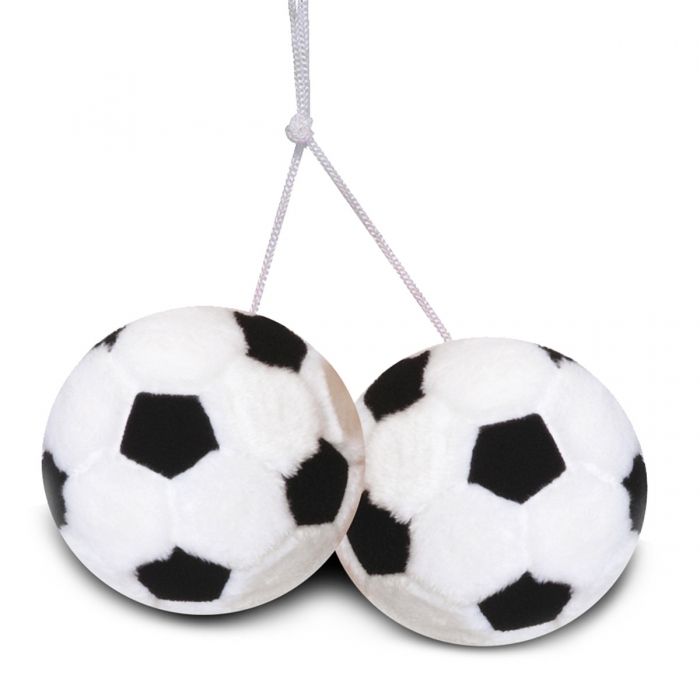 Autospiegel Voetballen Pluche Zwart/Wit - 1