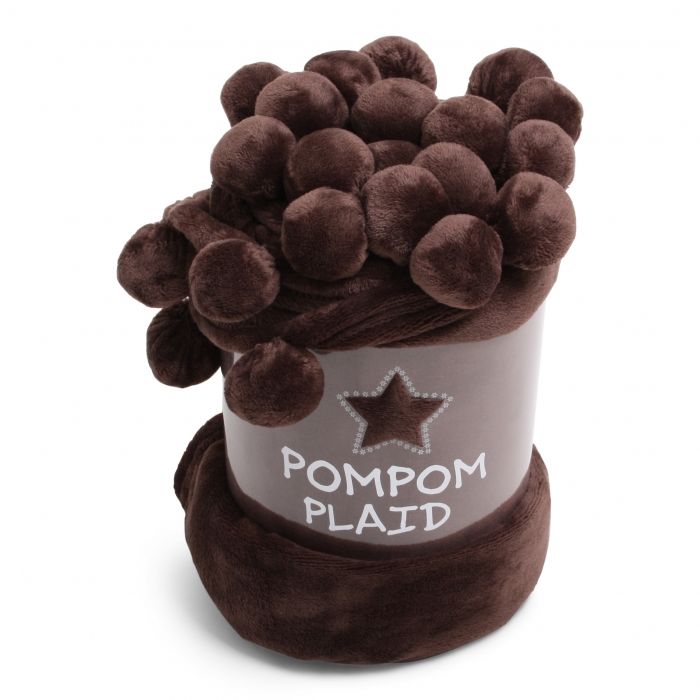 Pom Pom Plaid Solid Brown - 1