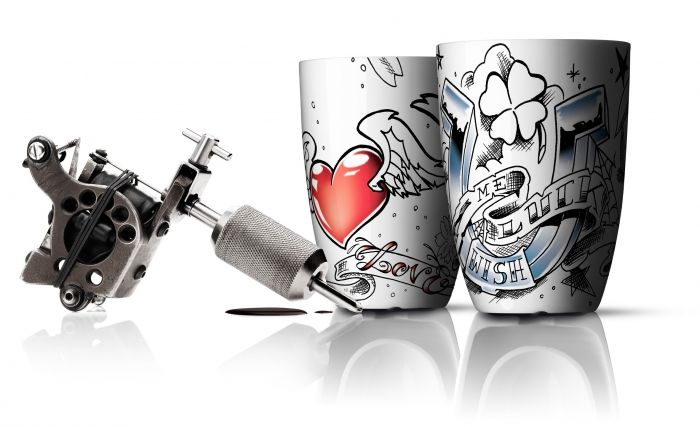 Thermocup set Tattoo, Medium 210ml set van 2 Love&Luck - 1