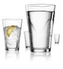 set van 4 bijbehorende glazen gehard Glas