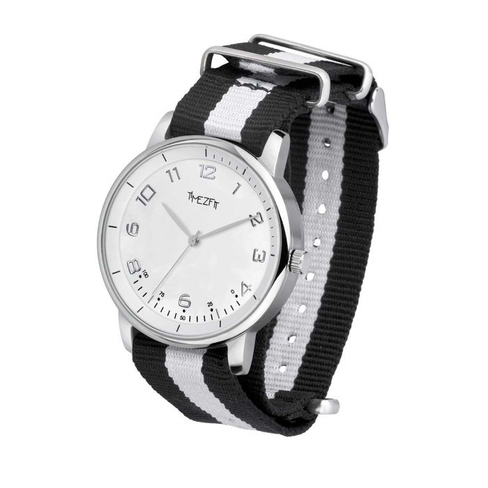 WatchTracker - nylon black - white - 1