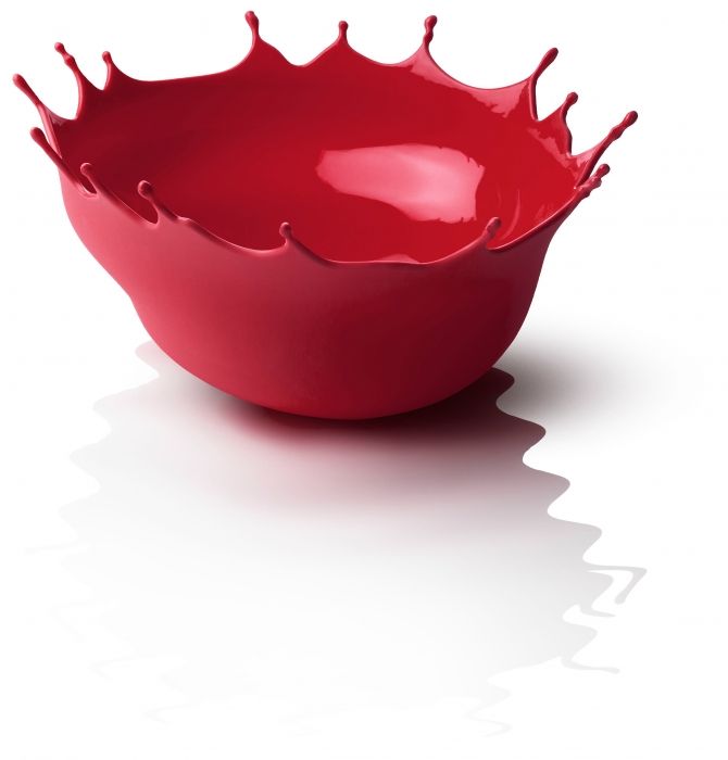 Dropp! Centerpiece Bowl, uitgevoerd in siliconen, diameter 29cm Rood - 1