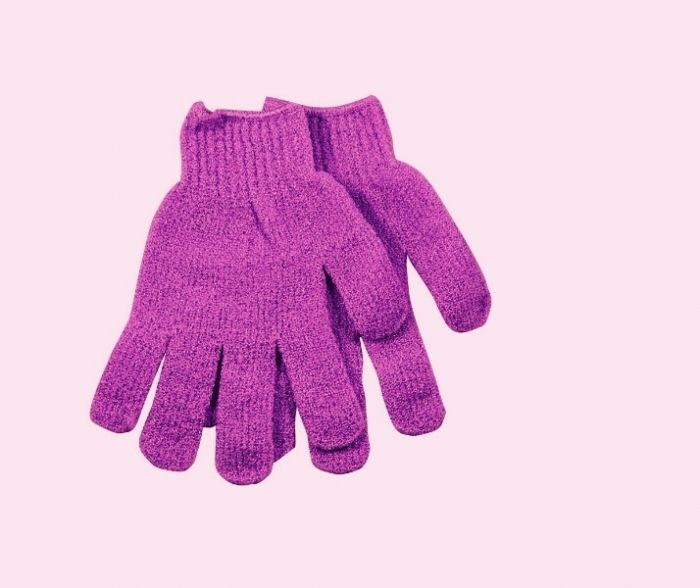 MARILENE Purple japanese nylon scrubglove glitter S/2 - 1