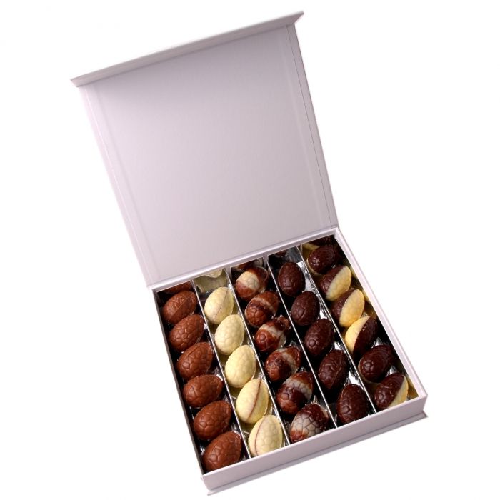 LIMITED EDITION Luxe geschenkdoos met 30 luxe chocolade eitjes, handmade - 1