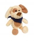 Plush dog  with navy blue triangle