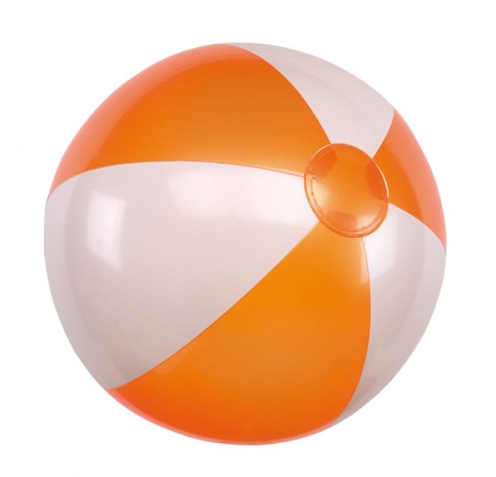 Inflatable beach ball 16  orange/white - 1