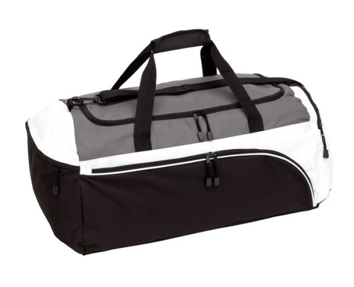 Sports bag Narvik 600-D black/grey/white - 1