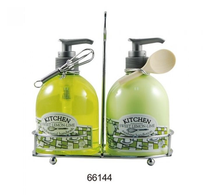 KITCHEN LEMON set Handsoap+Lotion in rack - 1