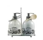 KITCHEN PEARL GRAY set Handsoap+Lotion in rack