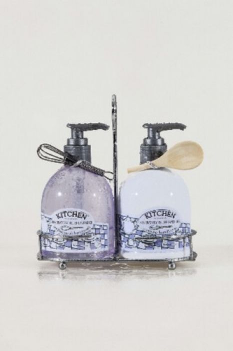 KITCHEN LILAC set Handsoap+Lotion in rack - 1