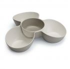 Tafel snackset Triple Dish set Grijs/wit