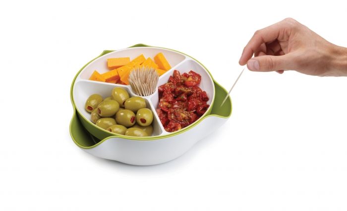 Tafel snackset Double Dish Large Wit/groen - 1